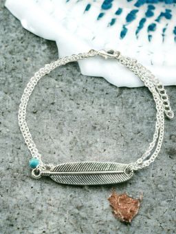 OOMPH - Silver Leaf Boho Fashion Anklet