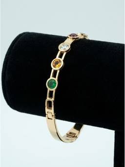 Vosgi - Multi-Colour Prism Multicolour Stone Gold Cuff