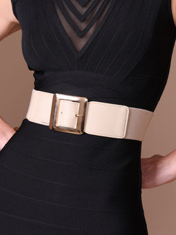 Kazo - Stride Broad Stretchable Belt - Beige