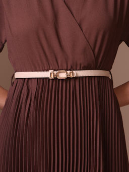 Kazo - Florine Classic Thin Belt - Beige