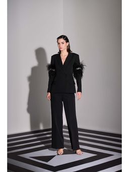 Label Iris - Black Feather Embellished Co-Ord Set