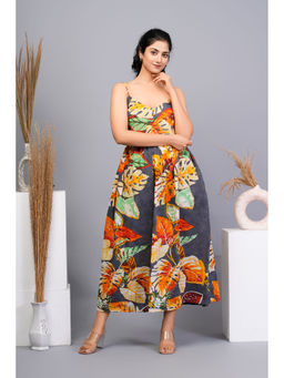 KAFTANIZE - Multi - Color Floral Printed Cotton Maxi Dress