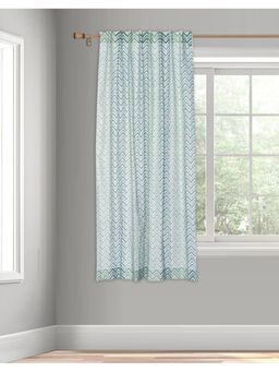 Fabindia - Green Adhya Printed Cotton Silk Curtain