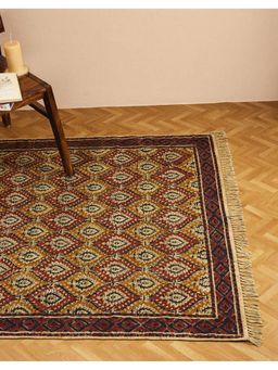 Fabindia - Multi Cotton Blend Hand Woven Kalamkari Dhurrie