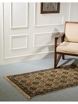 Fabindia - Black Kalamkari Cotton Printed Dhurrie