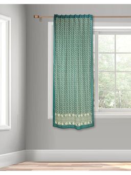 Fabindia - Teal Ambara Printed Cotton Curtain