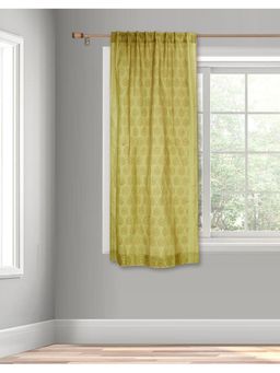 Fabindia - Green Naisha Printed Cotton Silk Curtain