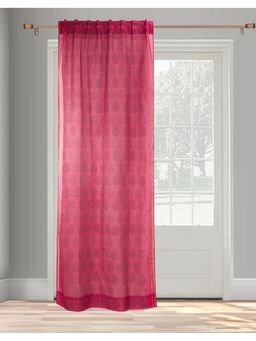 Fabindia - Pink Naisha Printed Cotton Silk Door Curtain (9 Feet)