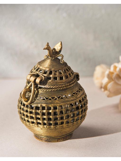 Fabindia Yatan Brass Box Figurine