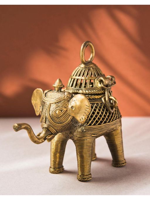 Fabindia Yatan Brass Elephant Decor Figurine