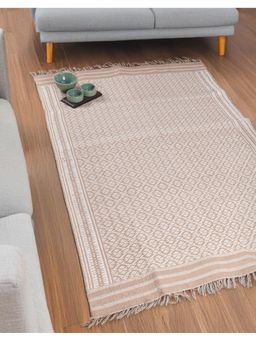 Fabindia - Beige Adhiraa Hand Woven Jute Cotton Blend Dhurrie