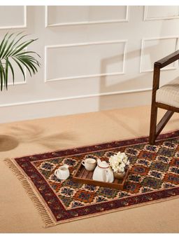 Fabindia - Lehar Kalamkari Printed Cotton Dhurrie (5x8 feet)