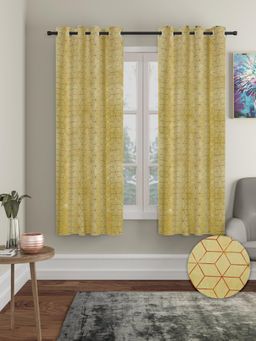 Cortina - Green Solid Velvet Eyelet Curtains - Pack of 2