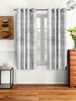 Cortina - White Solid Velvet Eyelet Curtains - Pack of 2