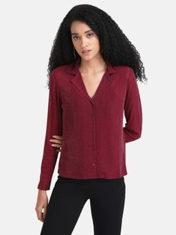 Kazo - Wine Cuban Collar Shirt