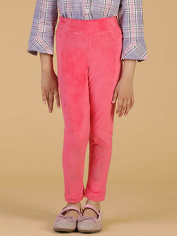 Tales & Stories - Pink Neon Solid Leggings for Girls
