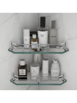 Plantex - Multipurpose Wall Storage Shelf Transparent Glass