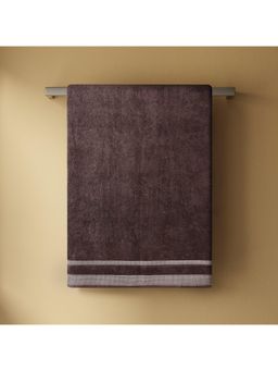 SPACES - Brown Cotton Solid Bath Towel