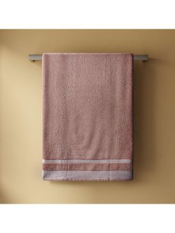 SPACES - Brown Cotton Solid Bath Towel