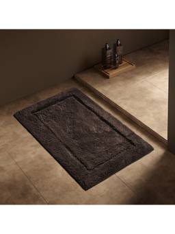 SPACES - Brown Cotton Solid Bath Mat
