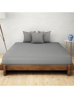 Welspun - Grey Polyester Solid Single Mattress Protector