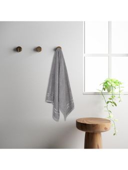 Welspun - Grey Cotton Solid Bath Towel