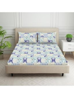 Welspun - Pink Polycotton Floral Large Bedsheet with Pillow Covers