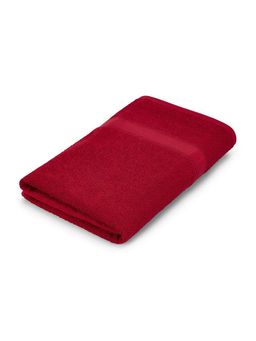 Welspun - Red Cotton Solid Large Bath Towel