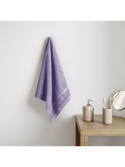Welspun - Purple Cotton Solid Hand Towel (Pack of 2)