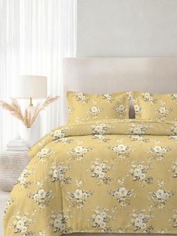 the White Moss - Blended Cotton Double Size Bedsheet with 2 Pillow Covers - Sunshine Garden