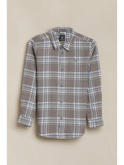 Allen Solly - Grey Checks Full Sleeves Casual Shirt