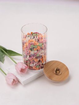 USHA SHRIRAM - Borosilicate Jar with Wooden Lid and Metal Loop 820ml