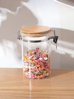 USHA SHRIRAM - Borosilicate Jar with Wooden Lid 1000ml