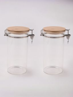 USHA SHRIRAM - Borosilicate Jar with Wooden Lid 1400ml