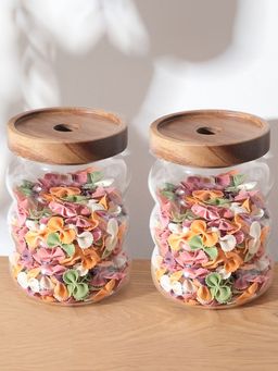 USHA SHRIRAM - Borosilicate Jar with Wooden Lid 550ml