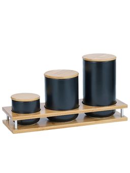 USHA SHRIRAM - Ceramic Jar Set 260ml, 800ml, 1000ml Black
