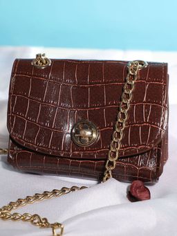 Haute Sauce - Women Brown Textured Box Bag