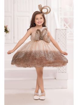 Lagorii - Brown Net Sleeveless Dress