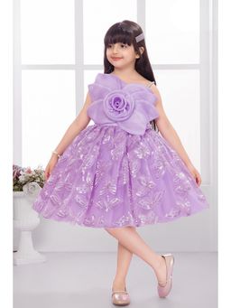 Lagorii - Lavender Synthetic Half Sleeves Dress