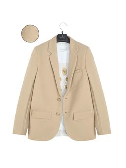 CHARCHIT - Khaki Cotton Blend Full Sleeves Blazer With T-Shirt
