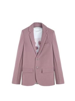 CHARCHIT - Magenta Cotton Blend Full Sleeves Blazer With T-Shirt
