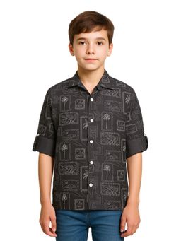 CAVIO - Brown Cotton Full Sleeves Shirt