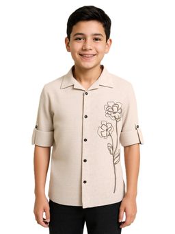 CAVIO - Peach Cotton Full Sleeves Shirt