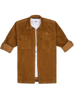 CAVIO - Orange Cotton Full Sleeves Shirt With T-Shirt