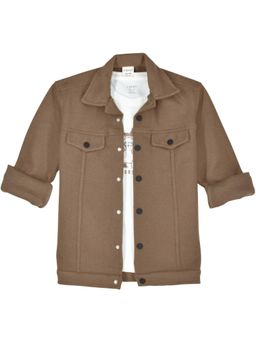 CAVIO - Brown Cotton Full Sleeves Shirt With T-Shirt