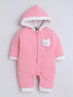 Little Kangaroos - Pink Polyester Full Sleeves Romper