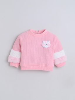 Little Kangaroos - Pink Cotton Blend Full Sleeves Sweatshirt