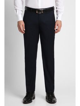 Peter England - Men Navy Solid Formal Trousers