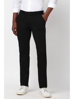 Peter England - Men Black Solid Formal Trousers
