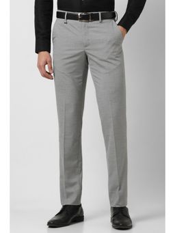 Van Heusen - Men Grey Textured Trousers